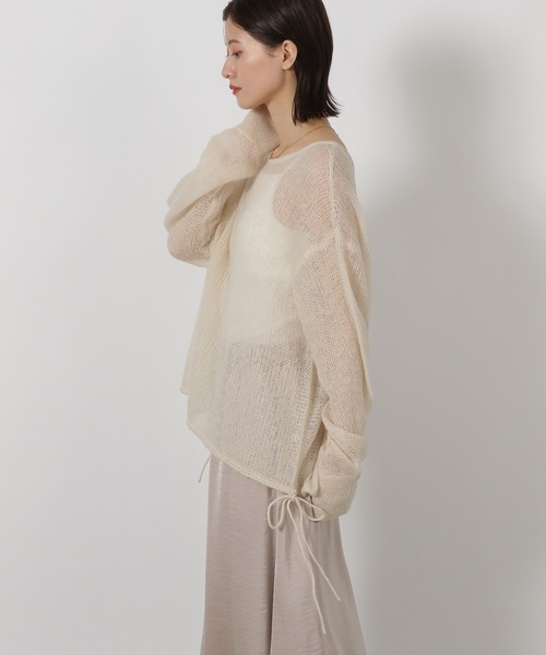 LAKOLE（ラコレ）の「3ゲージシアーモヘアリボンプルオーバー / 596069（ニット/セーター・レディース・レッド/アイボリー/ライトブルー/チャコールグレー・FREE）」の10枚目の写真