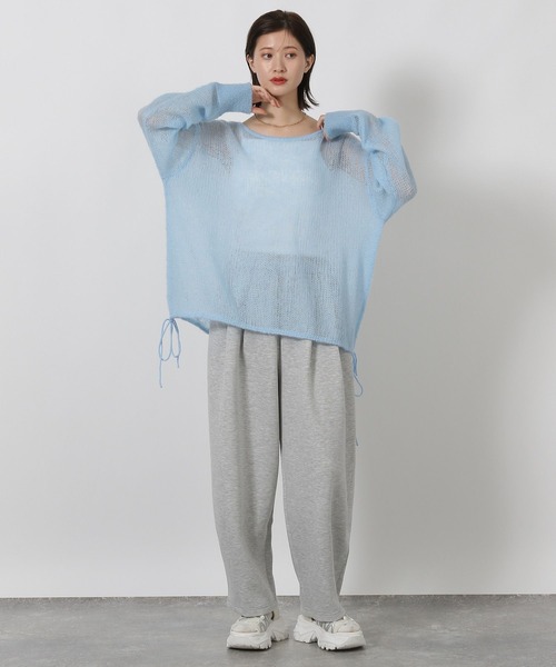 LAKOLE（ラコレ）の「3ゲージシアーモヘアリボンプルオーバー / 596069（ニット/セーター・レディース・レッド/アイボリー/ライトブルー/チャコールグレー・FREE）」の12枚目の写真