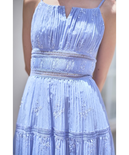 Estella.K(エステラケー)の「Dolce Vita Pleated Dress エンブロイダリープリーツドレス(ワンピース・レディース・ブラック/ラベンダー/ホワイト・FREE)」の15枚目の写真