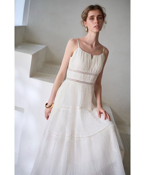 Estella.K(エステラケー)の「Dolce Vita Pleated Dress エンブロイダリープリーツドレス(ワンピース・レディース・ブラック/ラベンダー/ホワイト・FREE)」の13枚目の写真