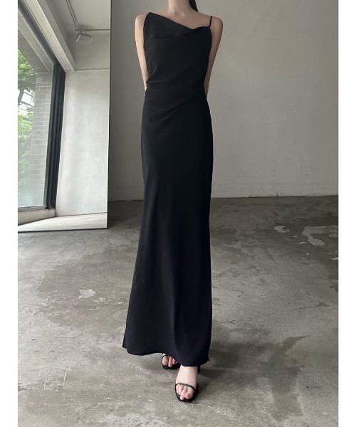 celon asymmetry drape cami dress