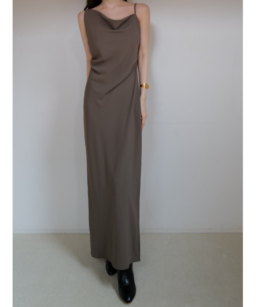 ワンピース velour asymmetry drape cami dress asymmetry drape cami dress – célon