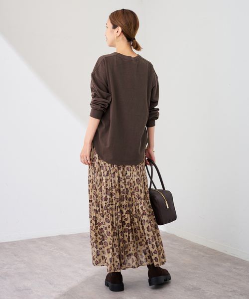 FRAMeWORK（フレームワーク）の「enrica/エンリカ コットンシルク レオパード ティアードスカート（スカート・レディース・キャメル・FREE）」の4枚目の写真