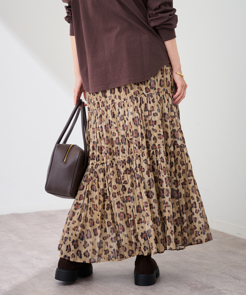 FRAMeWORK（フレームワーク）の「enrica/エンリカ コットンシルク レオパード ティアードスカート（スカート・レディース・キャメル・FREE）」の10枚目の写真