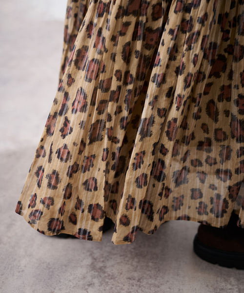 FRAMeWORK（フレームワーク）の「enrica/エンリカ コットンシルク レオパード ティアードスカート（スカート・レディース・キャメル・FREE）」の12枚目の写真