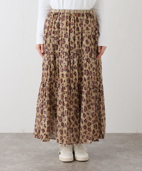 FRAMeWORK（フレームワーク）の「enrica/エンリカ コットンシルク レオパード ティアードスカート（スカート・レディース・キャメル・FREE）」の13枚目の写真
