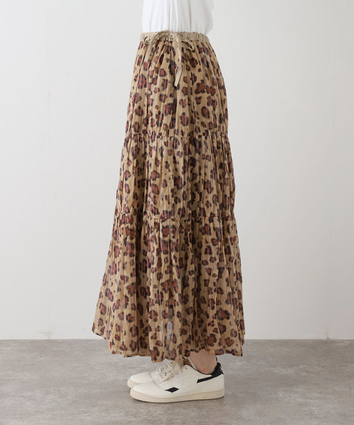 FRAMeWORK（フレームワーク）の「enrica/エンリカ コットンシルク レオパード ティアードスカート（スカート・レディース・キャメル・FREE）」の14枚目の写真