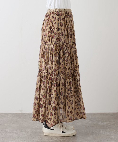 FRAMeWORK（フレームワーク）の「enrica/エンリカ コットンシルク レオパード ティアードスカート（スカート・レディース・キャメル・FREE）」の16枚目の写真