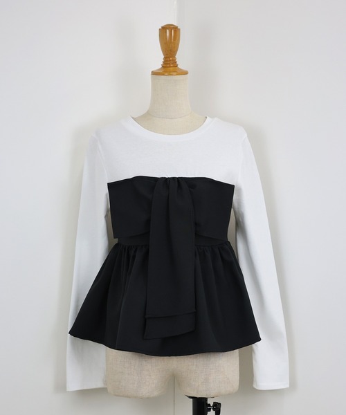 BLUEEAST(ブルーイースト)の「リボンビスチェドッキングTシャツ(Tシャツ/カットソー・レディース・ブラック/ブラウン・MEDIUM)」の11枚目の写真