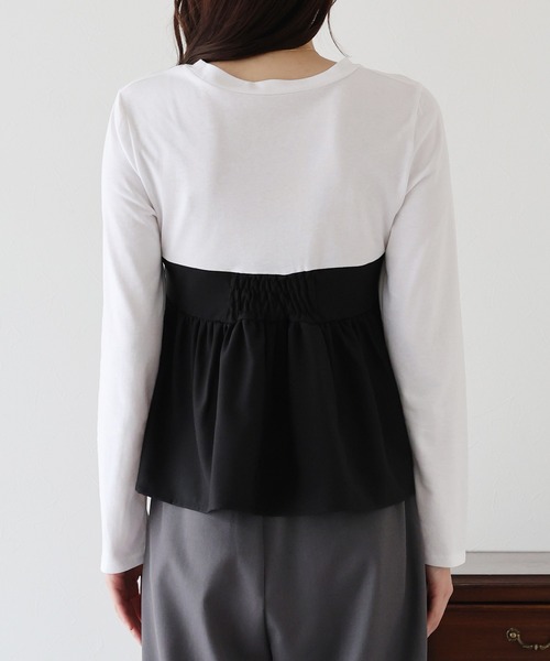 BLUEEAST(ブルーイースト)の「リボンビスチェドッキングTシャツ(Tシャツ/カットソー・レディース・ブラック/ブラウン・MEDIUM)」の13枚目の写真