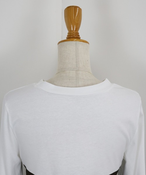 BLUEEAST(ブルーイースト)の「リボンビスチェドッキングTシャツ(Tシャツ/カットソー・レディース・ブラック/ブラウン・MEDIUM)」の9枚目の写真