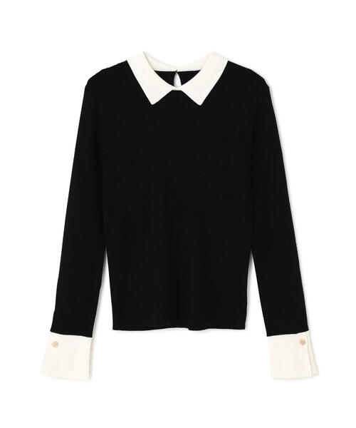 NATURAL BEAUTY BASIC(ナチュラルビューティーベーシック)の「◇【CLASSY.掲載】襟付ベーシックリブニット(ニット/セーター・レディース・ベージュ系その他/ブラック系その他/グレー系その他・FREE)」の4枚目の写真
