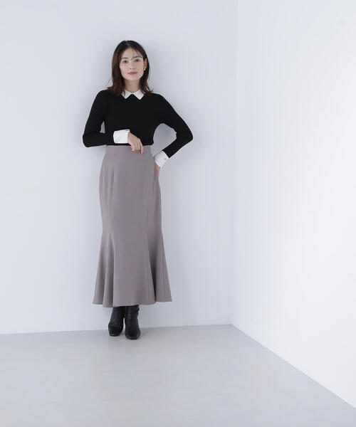 NATURAL BEAUTY BASIC(ナチュラルビューティーベーシック)の「◇【CLASSY.掲載】襟付ベーシックリブニット(ニット/セーター・レディース・ベージュ系その他/ブラック系その他/グレー系その他・FREE)」の7枚目の写真