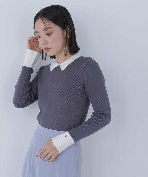 NATURAL BEAUTY BASIC(ナチュラルビューティーベーシック)の「◇【CLASSY.掲載】襟付ベーシックリブニット(ニット/セーター・レディース・ベージュ系その他/ブラック系その他/グレー系その他・FREE)」の19枚目の写真