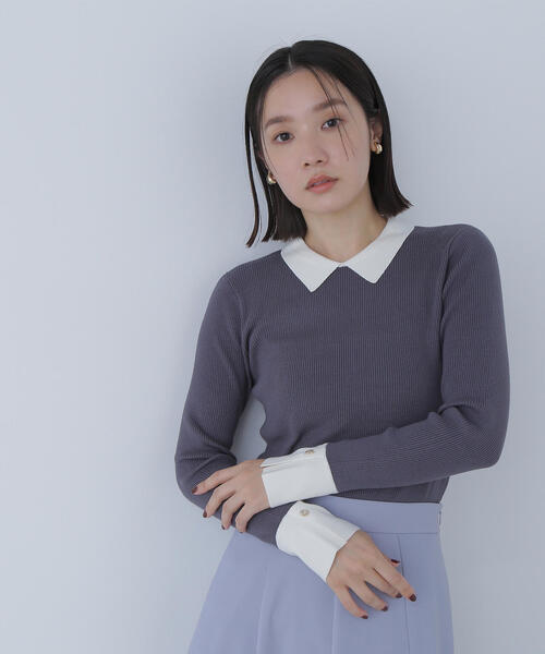 NATURAL BEAUTY BASIC(ナチュラルビューティーベーシック)の「◇【CLASSY.掲載】襟付ベーシックリブニット(ニット/セーター・レディース・ベージュ系その他/ブラック系その他/グレー系その他・FREE)」の21枚目の写真