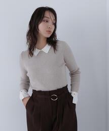 NATURAL BEAUTY BASIC | ◇【CLASSY.掲載】襟付ベーシックリブニット(ニット/セーター)