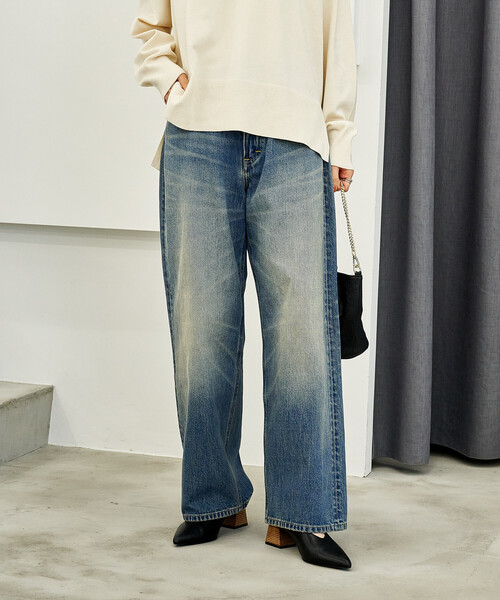 FREAK'S STORE(フリークスストア)の「Lee × FREAK'S STORE/リー 別注 RIDERS 101 WIDE LEG/別注 ライダース ワンオーワン ワイドレッグ(デニムパンツ・レディース・ネイビー/サックスブルー・26/27)」の6枚目の写真