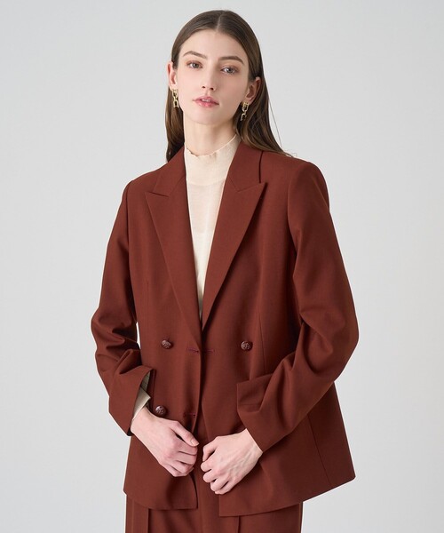 ANAYI(アナイ)の「【セットアップ対応商品】マットクロスピークドラペル ジャケット(テーラードジャケット・レディース・ブラック/ブラウン/キャメル・38/36)」の1枚目の写真