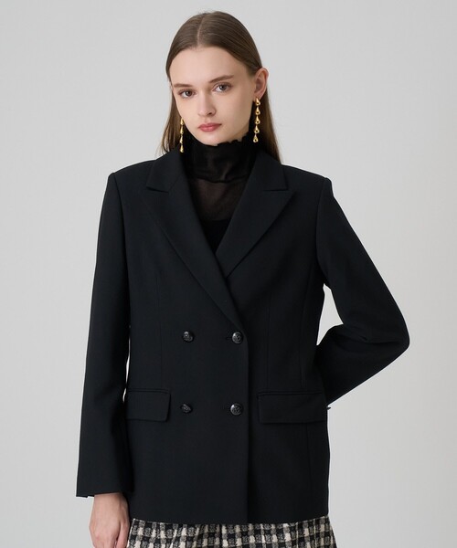 ANAYI(アナイ)の「【セットアップ対応商品】マットクロスピークドラペル ジャケット(テーラードジャケット・レディース・ブラック/ブラウン/キャメル・38/36)」の2枚目の写真