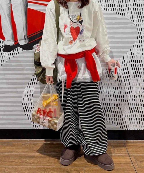 Flugge(フラッジー)の「もちもち2wayボーダーパンツ(その他パンツ・レディース・グレー/ブラック・FREE)」の17枚目の写真