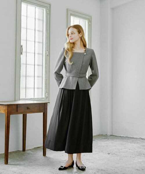 ジャケットセットセミシアーフレアスカート（セットアップ）｜cle