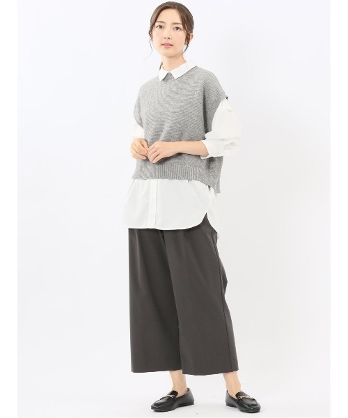 m.f.editorial（エムエフエディトリアル）の「【ウォッシャブル】 地柄 バックスリット ニットベスト（ニット/セーター・レディース・アイボリー/グレー・MEDIUM）」の16枚目の写真