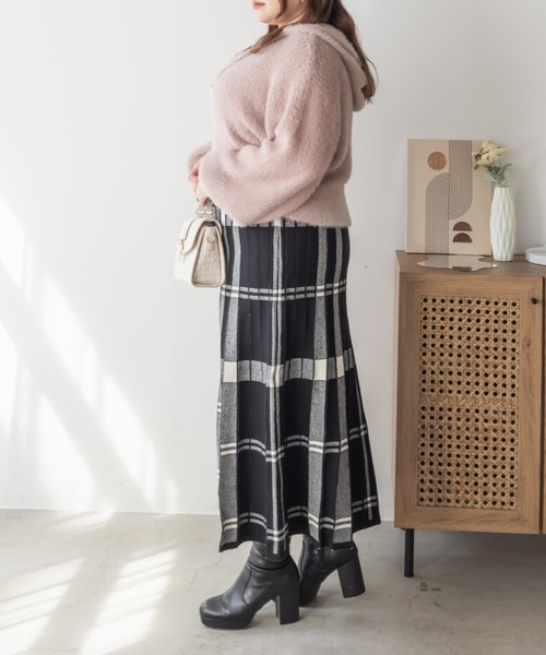 CLETTE（クレット）の「CLETTEオリジナルシャギーニットダブルジップパーカー（パーカー・レディース・ライトグレー/ピンク/ブラウン/チャコールグレー・LL/3L/4L）」の8枚目の写真