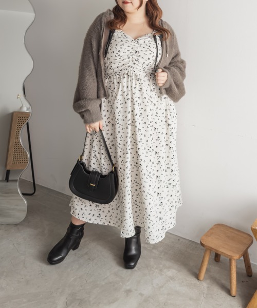 CLETTE（クレット）の「CLETTEオリジナルシャギーニットダブルジップパーカー（パーカー・レディース・ライトグレー/ピンク/ブラウン/チャコールグレー・LL/3L/4L）」の18枚目の写真