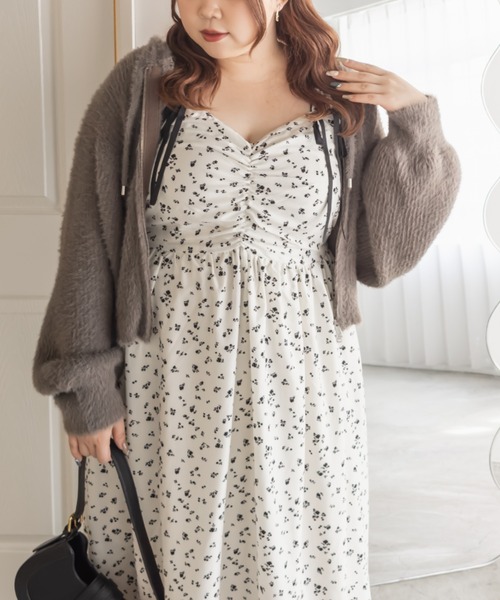 CLETTE（クレット）の「CLETTEオリジナルシャギーニットダブルジップパーカー（パーカー・レディース・ライトグレー/ピンク/ブラウン/チャコールグレー・LL/3L/4L）」の15枚目の写真