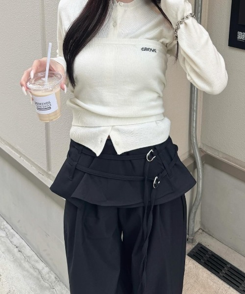 nemne store(ネンネストア)の「ウェストフリルスラックス(スラックス・レディース・ブラック/グレー・SMALL/MEDIUM)」の8枚目の写真
