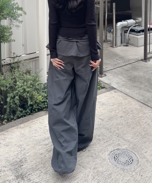 nemne store(ネンネストア)の「ウェストフリルスラックス(スラックス・レディース・ブラック/グレー・SMALL/MEDIUM)」の11枚目の写真