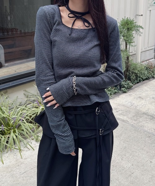 nemne store(ネンネストア)の「ウェストフリルスラックス(スラックス・レディース・ブラック/グレー・SMALL/MEDIUM)」の5枚目の写真