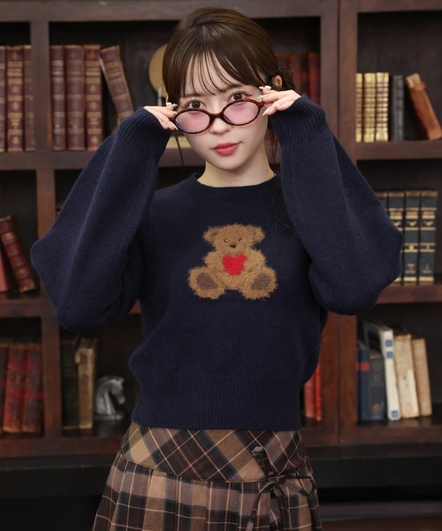 one after another NICE CLAUP（ワンアフターアナザーナイスクラップ）の「アソートニット（ニット/セーター・レディース・レッド/グレー/ネイビー/ホワイト・FREE）」の3枚目の写真