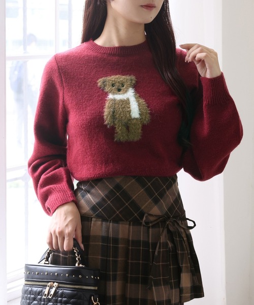 one after another NICE CLAUP（ワンアフターアナザーナイスクラップ）の「アソートニット（ニット/セーター・レディース・レッド/グレー/ネイビー/ホワイト・FREE）」の4枚目の写真