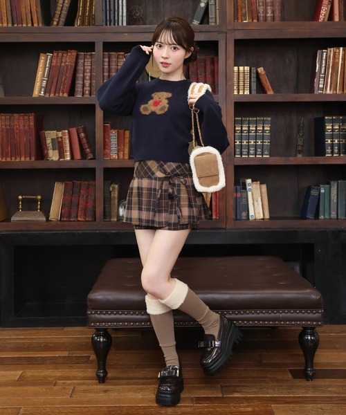 one after another NICE CLAUP（ワンアフターアナザーナイスクラップ）の「アソートニット（ニット/セーター・レディース・レッド/グレー/ネイビー/ホワイト・FREE）」の11枚目の写真