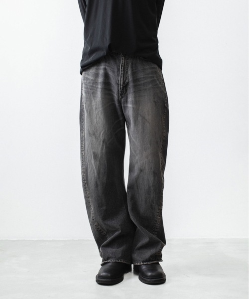 ATTACHMENT(アタッチメント)の「13OZ デニム 3Dジーンズ / 13OZ DENIM 3D JEANS(デニムパンツ・メンズ・ブラック/ライトインディゴブルー・3/2/1)」の21枚目の写真