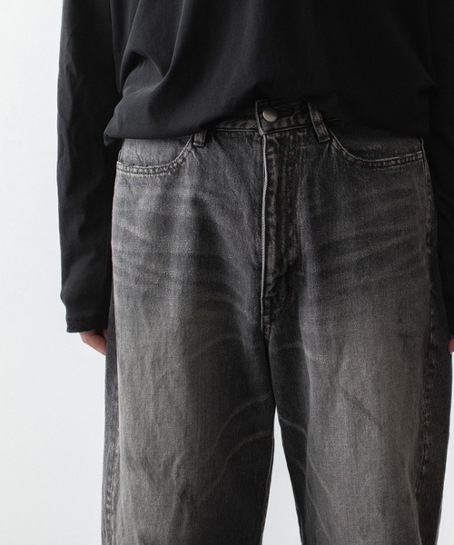 ATTACHMENT(アタッチメント)の「13OZ デニム 3Dジーンズ / 13OZ DENIM 3D JEANS(デニムパンツ・メンズ・ブラック/ライトインディゴブルー・3/2/1)」の4枚目の写真