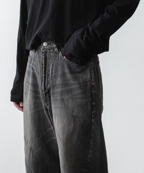 ATTACHMENT(アタッチメント)の「13OZ デニム 3Dジーンズ / 13OZ DENIM 3D JEANS(デニムパンツ・メンズ・ブラック/ライトインディゴブルー・3/2/1)」の5枚目の写真