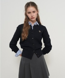 【GENERAL IDEA】ウールブレンドケーブル編みカーディガン / WOMAN SIGNATURE SUPER FINE WOOL CABLE CARDIGAN