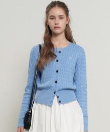 GENERAL IDEA（ジェネラルアイデア）の「【GENERAL IDEA】ウールブレンドケーブル編みカーディガン   WOMAN SIGNATURE SUPER FINE WOOL CABLE CARDIGAN（カーディガン/ボレロ）」