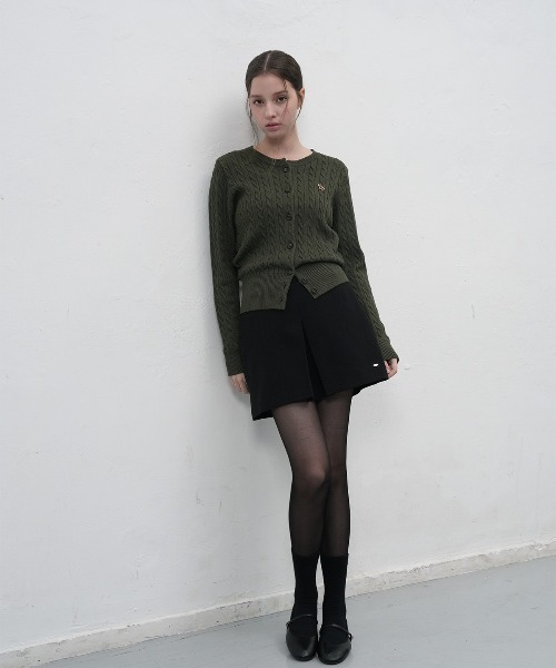 GENERAL IDEA（ジェネラルアイデア）の「woman signature super fine wool cable cardigan ウールブレンドケーブル編みカーディガン（カーディガン/ボレロ・レディース・チャコール/カーキ・L/M/S/XS）」の9枚目の写真