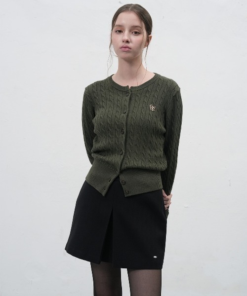 GENERAL IDEA（ジェネラルアイデア）の「woman signature super fine wool cable cardigan ウールブレンドケーブル編みカーディガン（カーディガン/ボレロ・レディース・チャコール/カーキ・L/M/S/XS）」の14枚目の写真