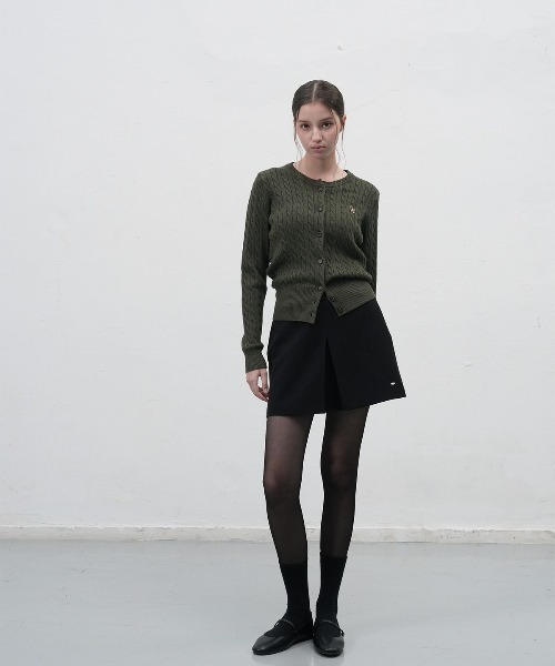 GENERAL IDEA（ジェネラルアイデア）の「woman signature super fine wool cable cardigan ウールブレンドケーブル編みカーディガン（カーディガン/ボレロ・レディース・チャコール/カーキ・L/M/S/XS）」の15枚目の写真