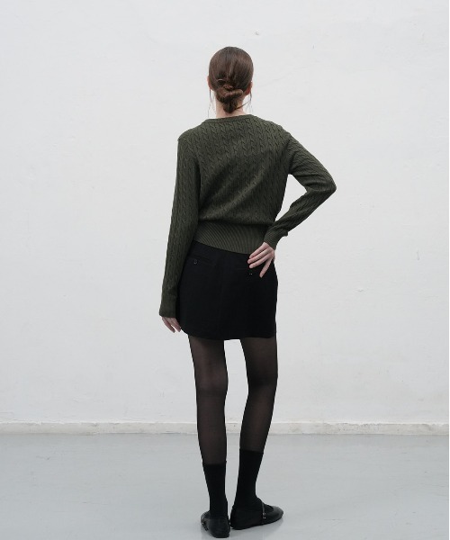 GENERAL IDEA（ジェネラルアイデア）の「woman signature super fine wool cable cardigan ウールブレンドケーブル編みカーディガン（カーディガン/ボレロ・レディース・チャコール/カーキ・L/M/S/XS）」の16枚目の写真