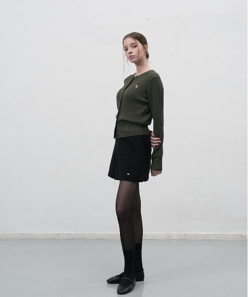 GENERAL IDEA（ジェネラルアイデア）の「woman signature super fine wool cable cardigan ウールブレンドケーブル編みカーディガン（カーディガン/ボレロ・レディース・チャコール/カーキ・L/M/S/XS）」の17枚目の写真