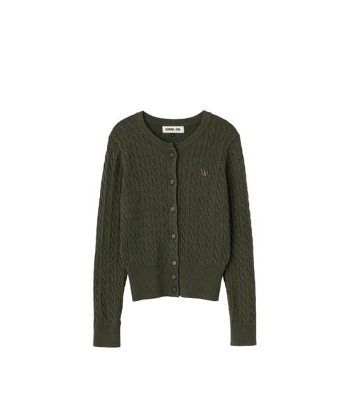 GENERAL IDEA（ジェネラルアイデア）の「woman signature super fine wool cable cardigan ウールブレンドケーブル編みカーディガン（カーディガン/ボレロ・レディース・チャコール/カーキ・L/M/S/XS）」の18枚目の写真