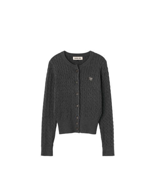 GENERAL IDEA（ジェネラルアイデア）の「woman signature super fine wool cable cardigan ウールブレンドケーブル編みカーディガン（カーディガン/ボレロ・レディース・チャコール/カーキ・L/M/S/XS）」の12枚目の写真