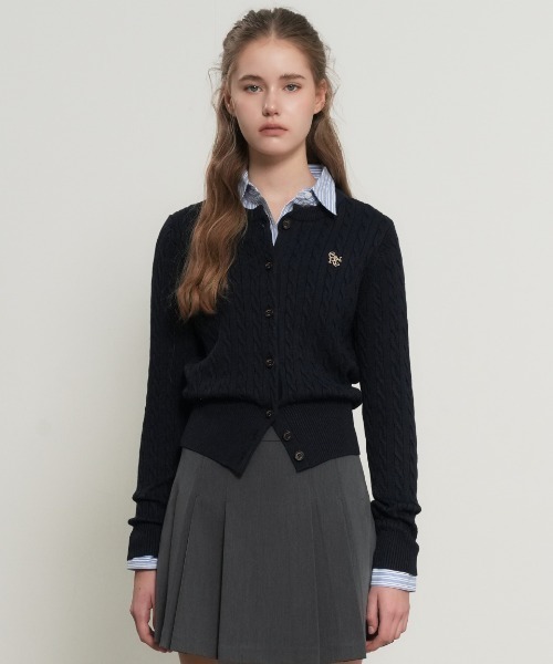 【GENERAL IDEA】ウールブレンドケーブル編みカーディガン / WOMAN SIGNATURE SUPER FINE WOOL CABLE CARDIGAN(カーディガン/ボレロ)|GENERAL IDEA(ジェネラルアイデア)