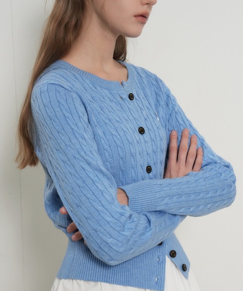 【GENERAL IDEA】ウールブレンドケーブル編みカーディガン / WOMAN SIGNATURE SUPER FINE WOOL CABLE CARDIGAN(カーディガン/ボレロ)|GENERAL IDEA(ジェネラルアイデア)