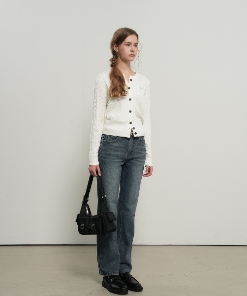 【GENERAL IDEA】ウールブレンドケーブル編みカーディガン / WOMAN SIGNATURE SUPER FINE WOOL CABLE CARDIGAN(カーディガン/ボレロ)|GENERAL IDEA(ジェネラルアイデア)